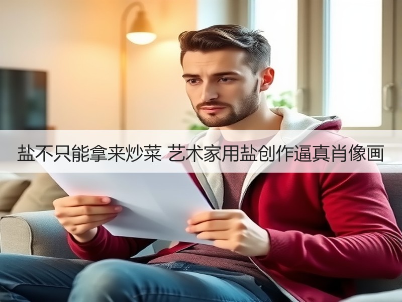盐不只能拿来炒菜 艺术家用盐创作逼真肖像画