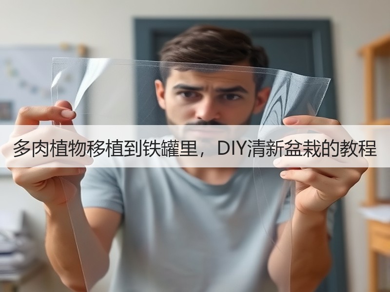 多肉植物移植到铁罐里，DIY清新盆栽的教程