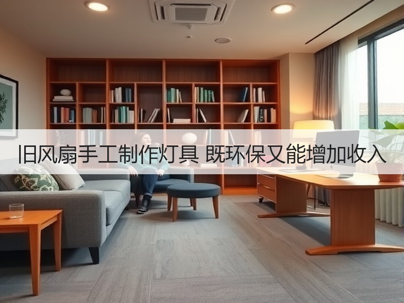 旧风扇手工制作灯具 既环保又能增加收入