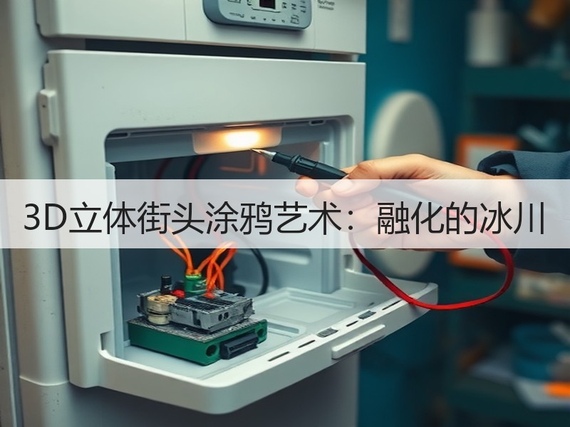 3D立体街头涂鸦艺术：融化的冰川