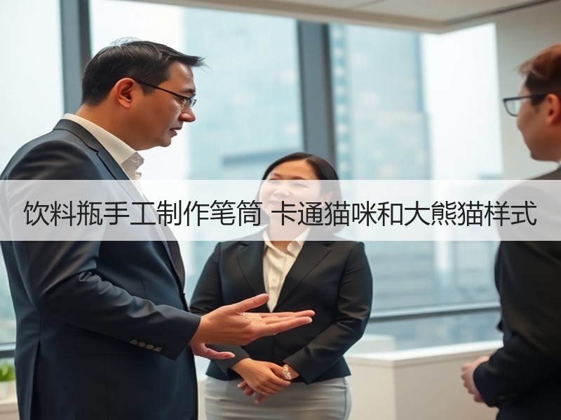 饮料瓶手工制作笔筒 卡通猫咪和大熊猫样式