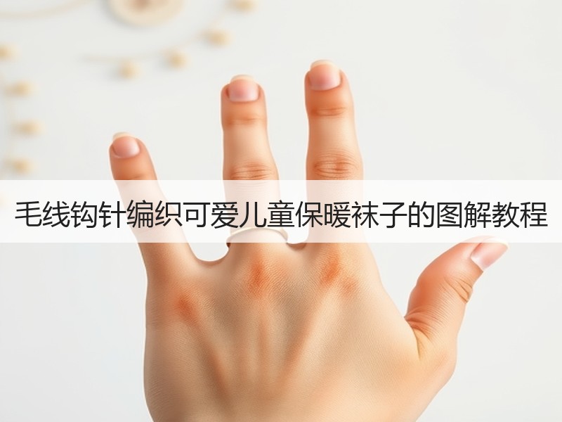 毛线钩针编织可爱儿童保暖袜子的图解教程