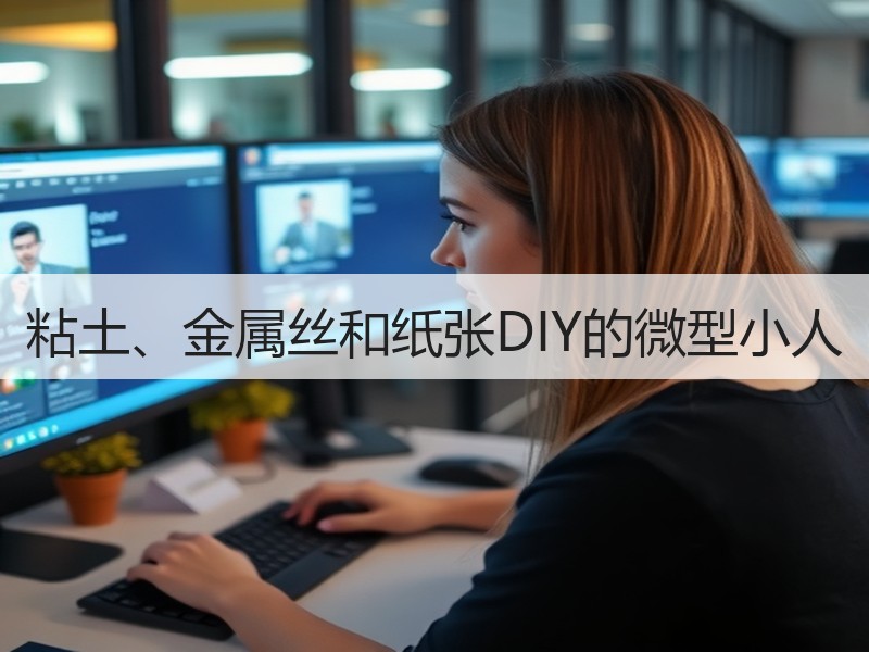 粘土、金属丝和纸张DIY的微型小人