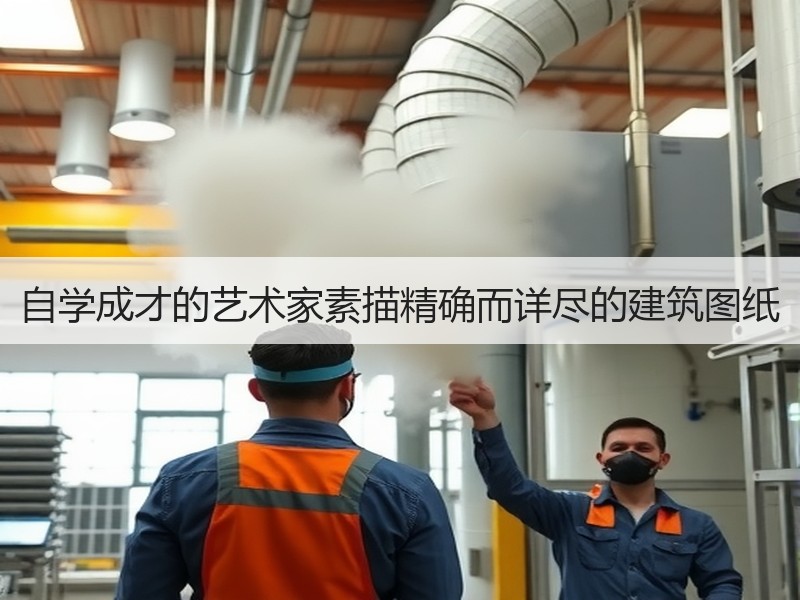 自学成才的艺术家素描精确而详尽的建筑图纸