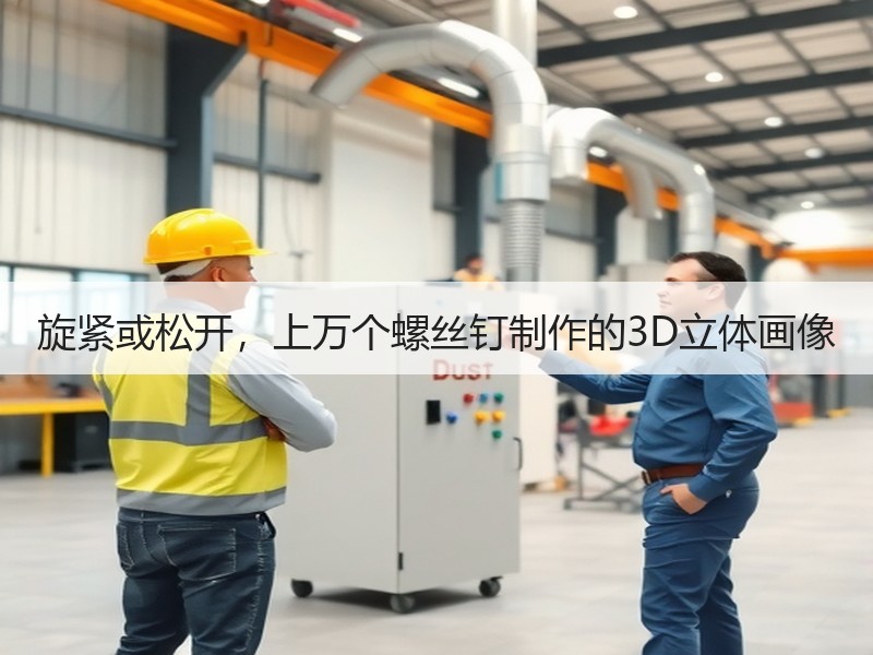 旋紧或松开，上万个螺丝钉制作的3D立体画像
