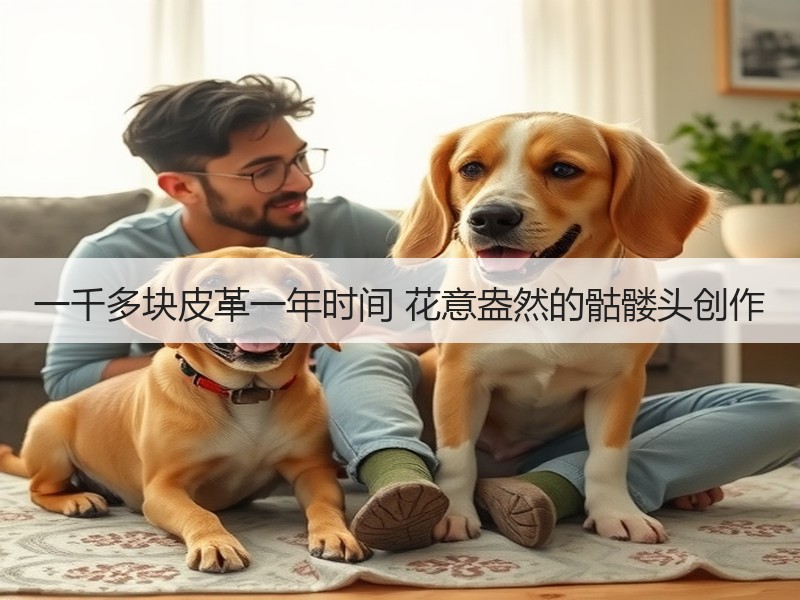 一千多块皮革一年时间 花意盎然的骷髅头创作