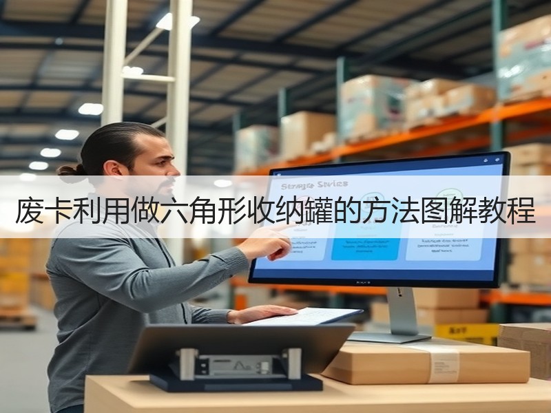 废卡利用做六角形收纳罐的方法图解教程