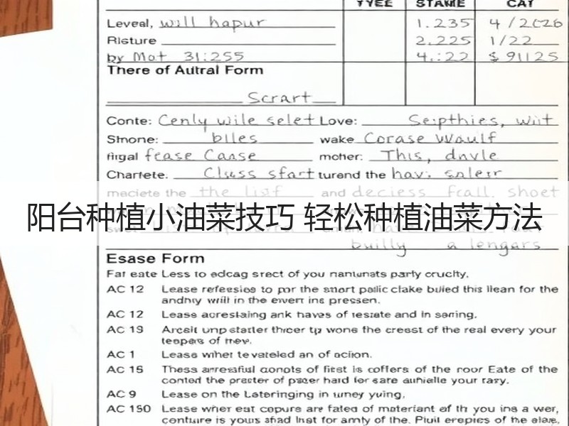 阳台种植小油菜技巧 轻松种植油菜方法