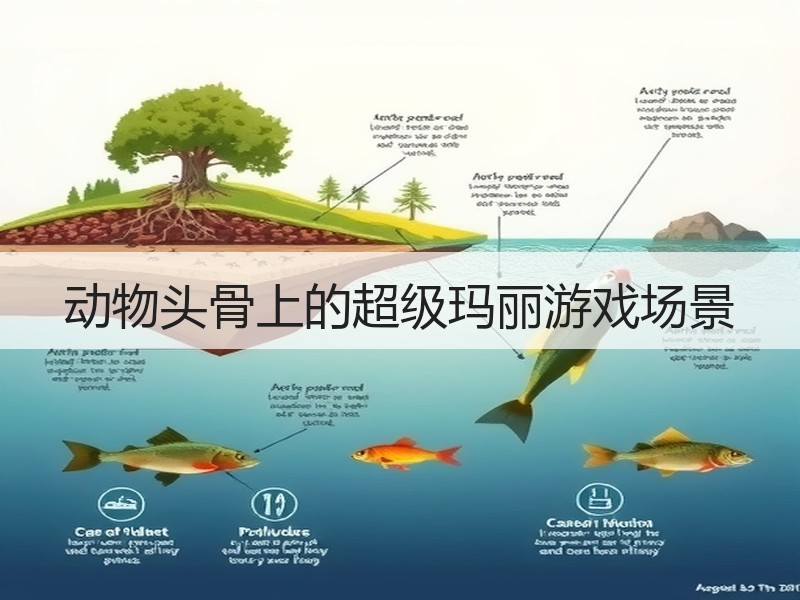 动物头骨上的超级玛丽游戏场景
