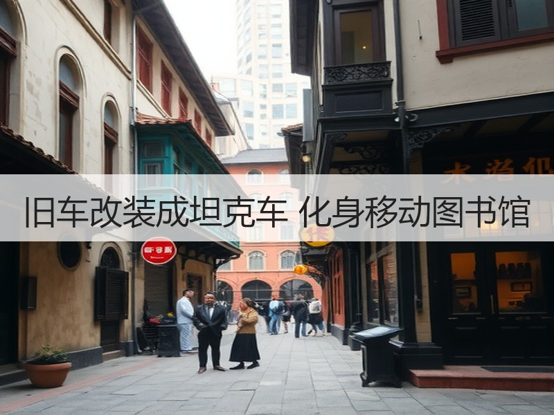 旧车改装成坦克车 化身移动图书馆