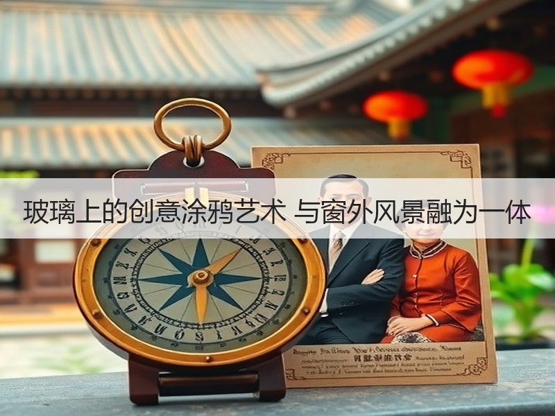 玻璃上的创意涂鸦艺术 与窗外风景融为一体