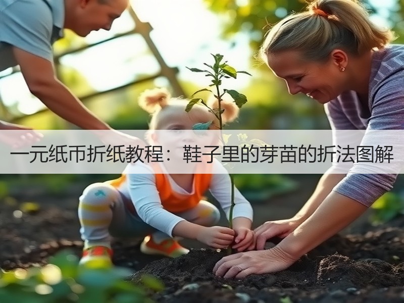 一元纸币折纸教程：鞋子里的芽苗的折法图解