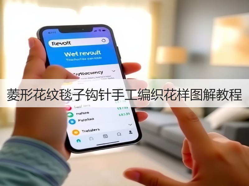 菱形花纹毯子钩针手工编织花样图解教程