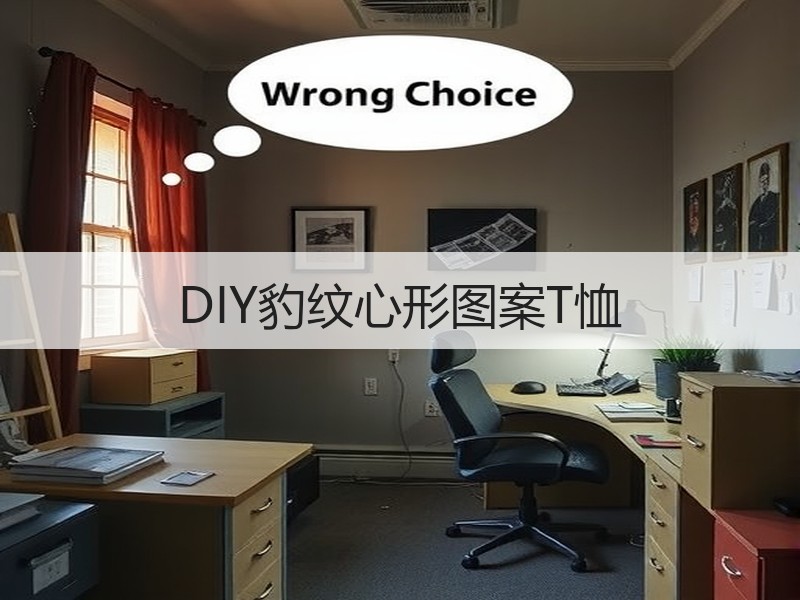 DIY豹纹心形图案T恤