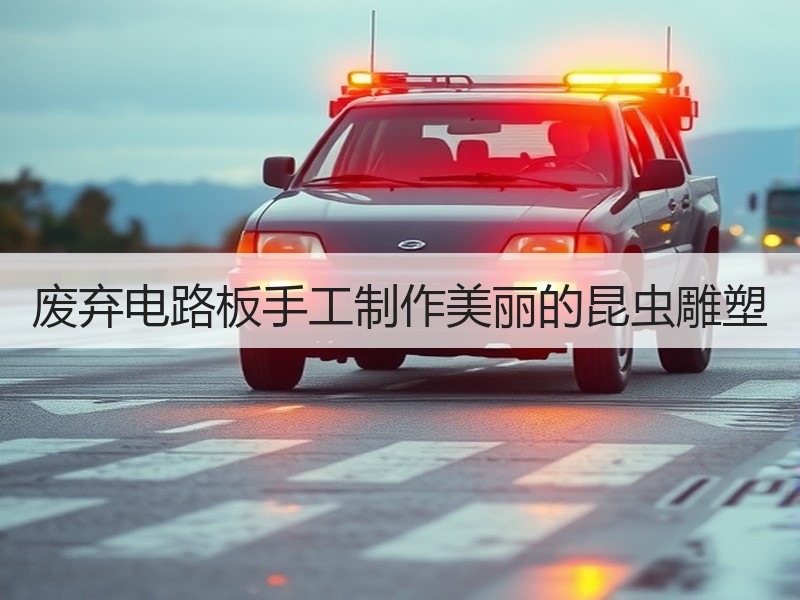 废弃电路板手工制作美丽的昆虫雕塑