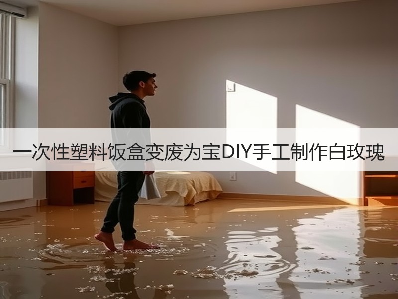 一次性塑料饭盒变废为宝DIY手工制作白玫瑰