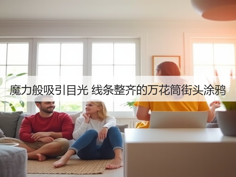 魔力般吸引目光 线条整齐的万花筒街头涂鸦