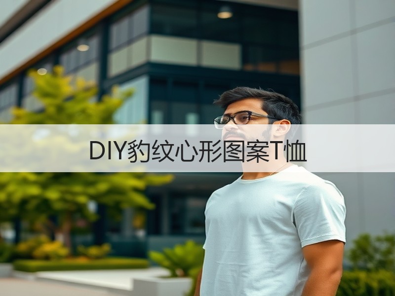DIY豹纹心形图案T恤