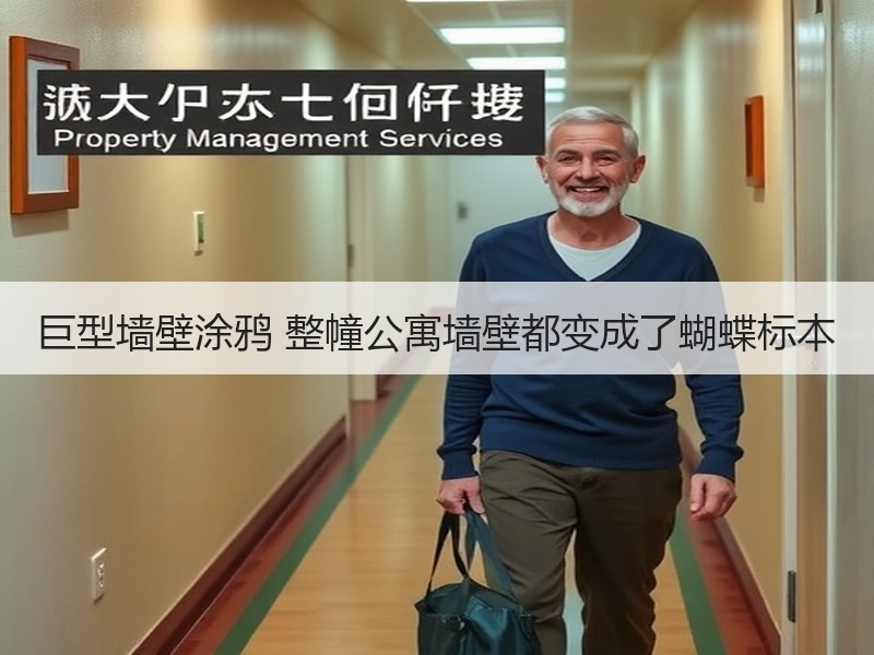 巨型墙壁涂鸦 整幢公寓墙壁都变成了蝴蝶标本