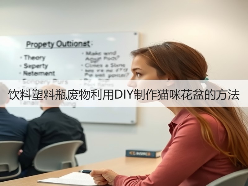 饮料塑料瓶废物利用DIY制作猫咪花盆的方法