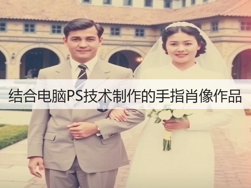 结合电脑PS技术制作的手指肖像作品