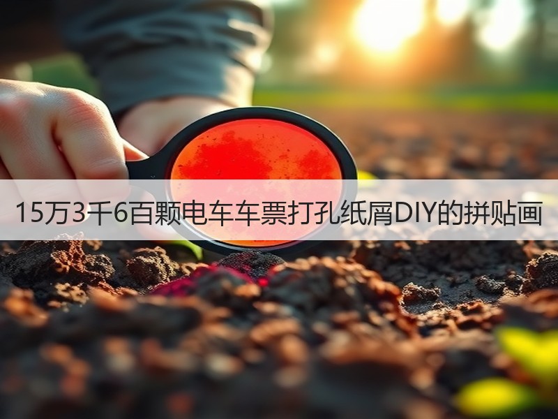15万3千6百颗电车车票打孔纸屑DIY的拼贴画