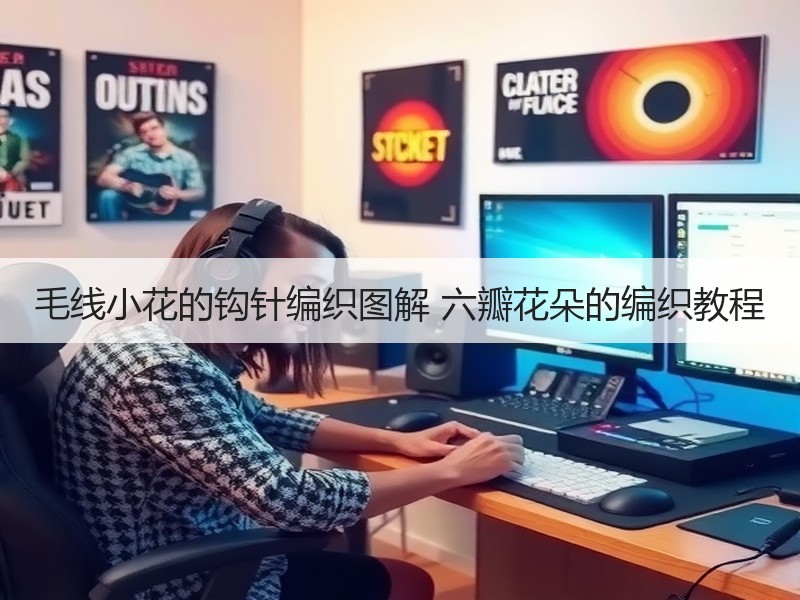 毛线小花的钩针编织图解 六瓣花朵的编织教程
