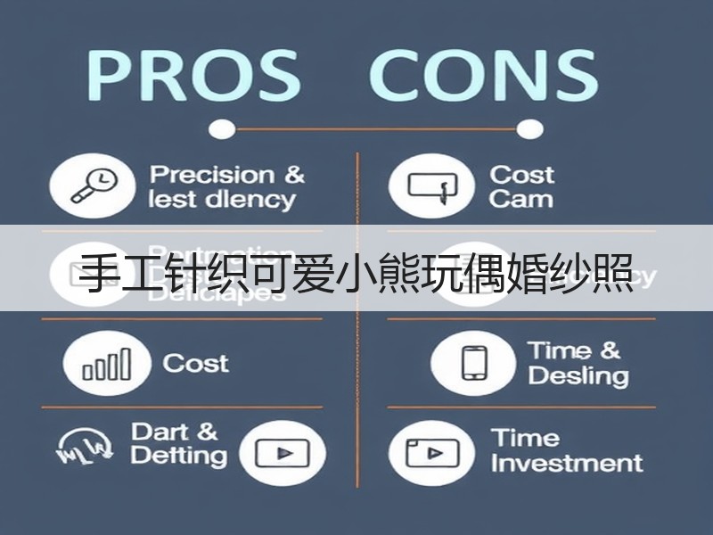 手工针织可爱小熊玩偶婚纱照