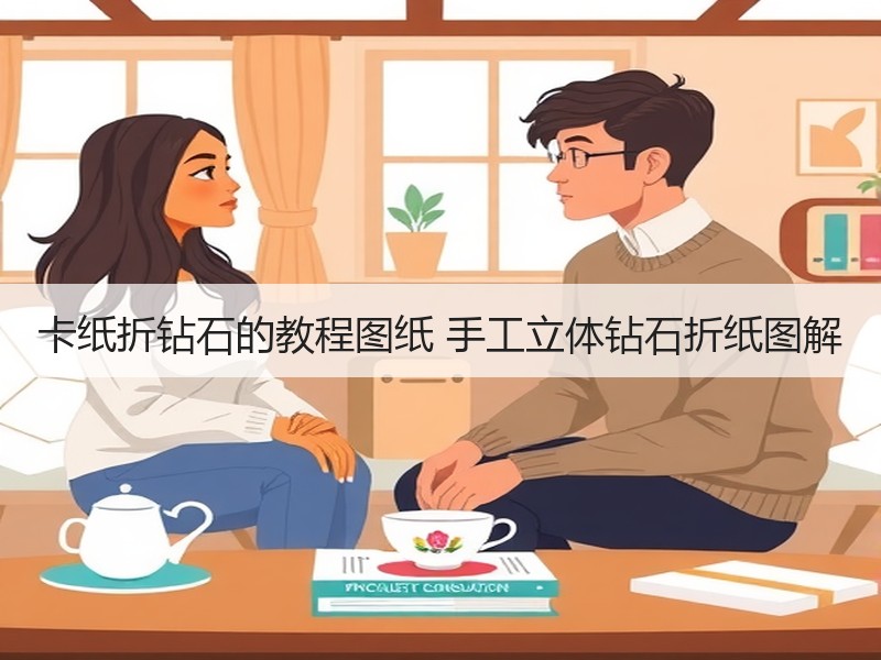 卡纸折钻石的教程图纸 手工立体钻石折纸图解