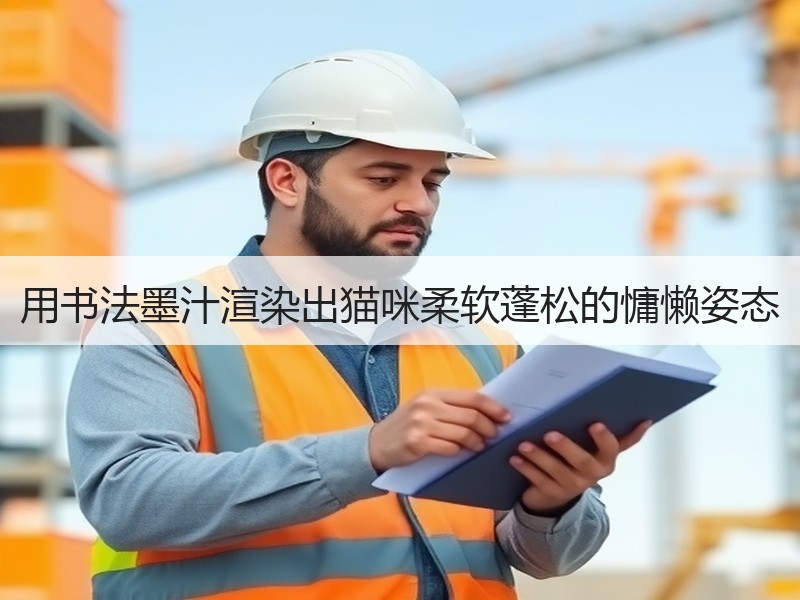 用书法墨汁渲染出猫咪柔软蓬松的慵懒姿态