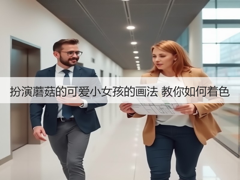 扮演蘑菇的可爱小女孩的画法 教你如何着色
