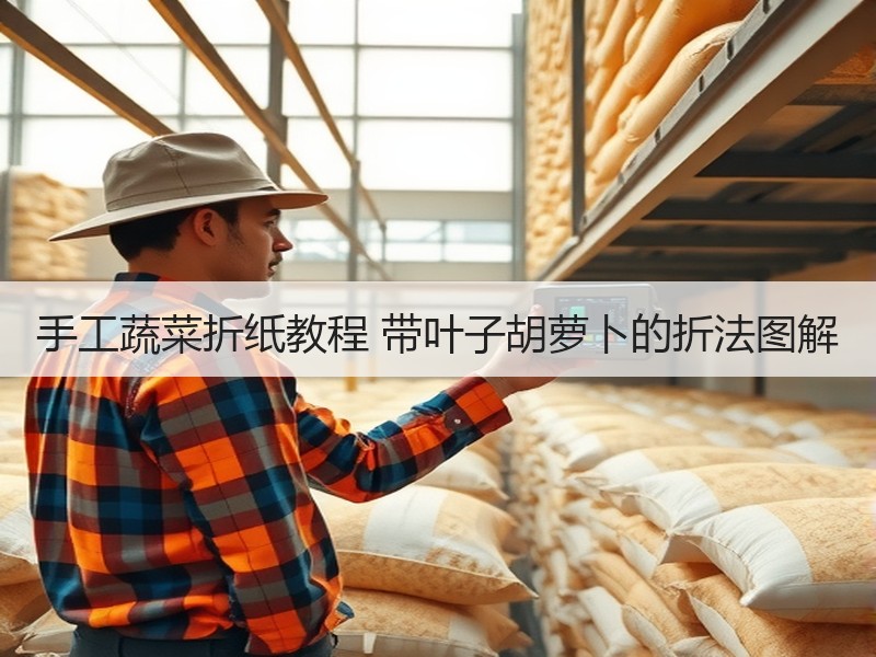 手工蔬菜折纸教程 带叶子胡萝卜的折法图解