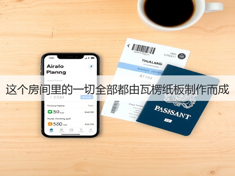 这个房间里的一切全部都由瓦楞纸板制作而成