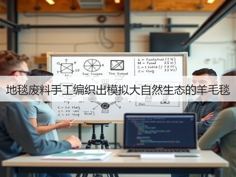 地毯废料手工编织出模拟大自然生态的羊毛毯