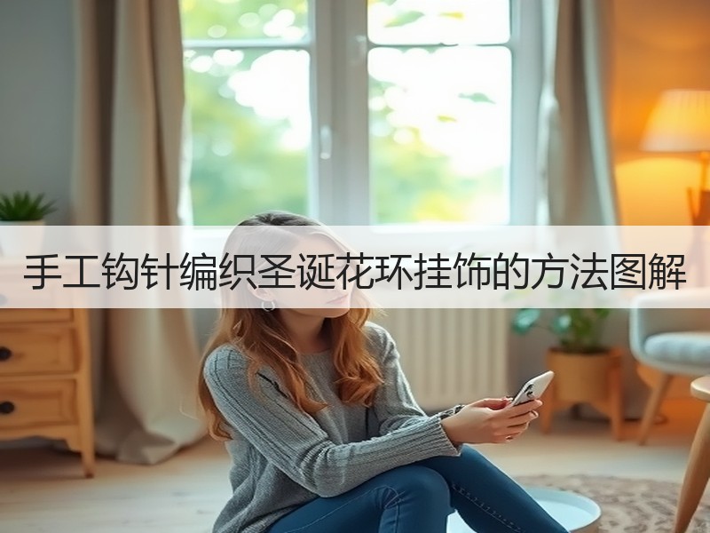 手工钩针编织圣诞花环挂饰的方法图解