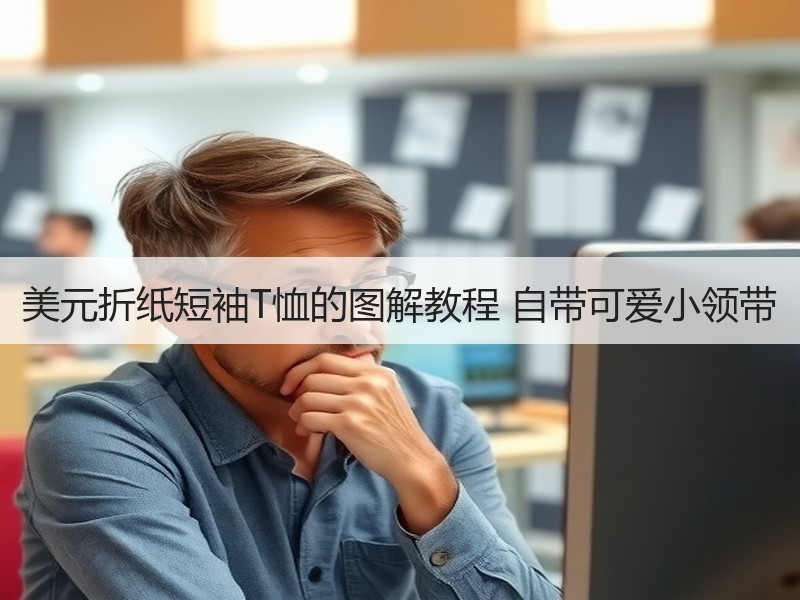 美元折纸短袖T恤的图解教程 自带可爱小领带