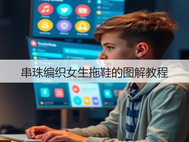 串珠编织女生拖鞋的图解教程