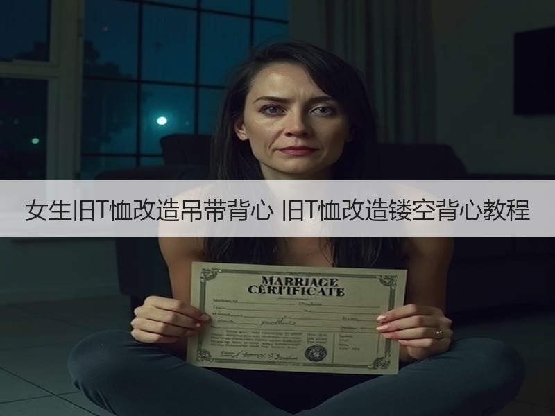女生旧T恤改造吊带背心 旧T恤改造镂空背心教程