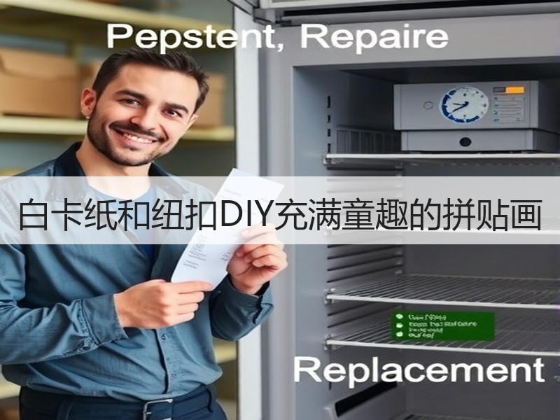 白卡纸和纽扣DIY充满童趣的拼贴画