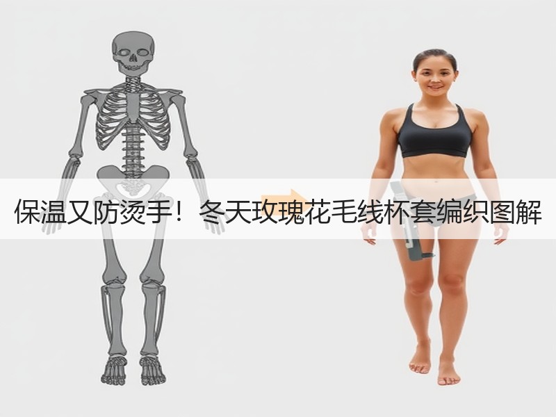 保温又防烫手！冬天玫瑰花毛线杯套编织图解