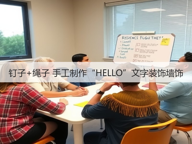 钉子+绳子 手工制作“HELLO”文字装饰墙饰