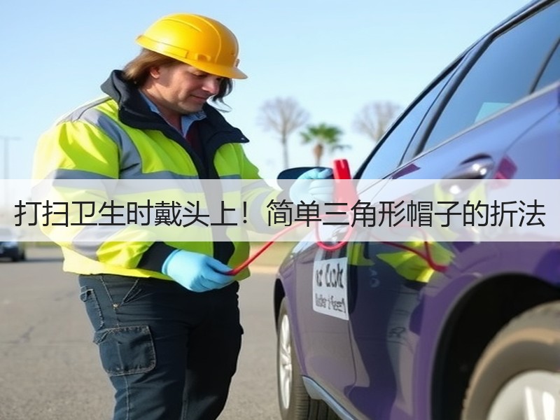 打扫卫生时戴头上！简单三角形帽子的折法