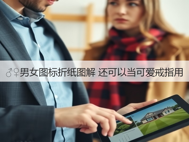 ♂♀男女图标折纸图解 还可以当可爱戒指用