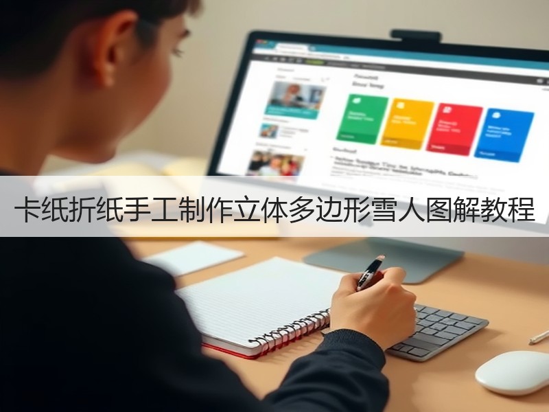 卡纸折纸手工制作立体多边形雪人图解教程