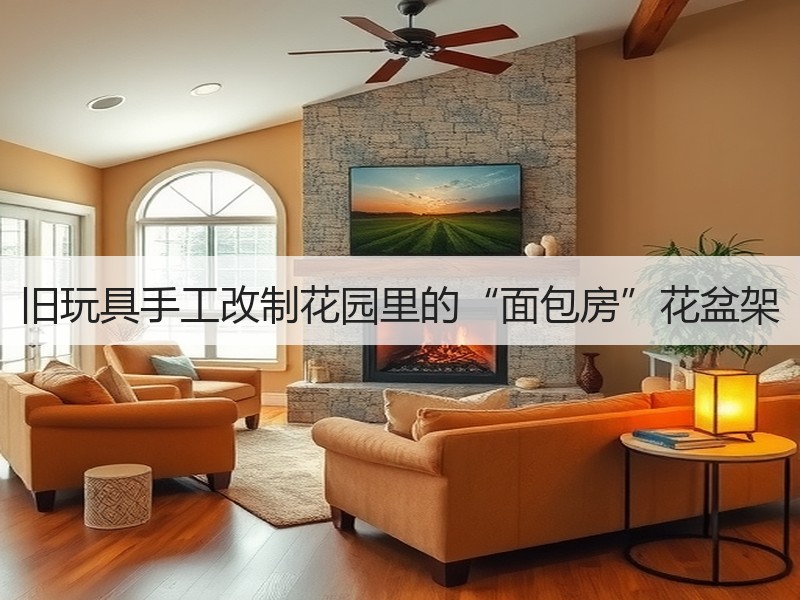 旧玩具手工改制花园里的“面包房”花盆架