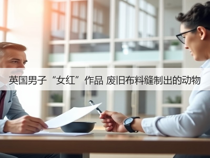 英国男子“女红”作品 废旧布料缝制出的动物
