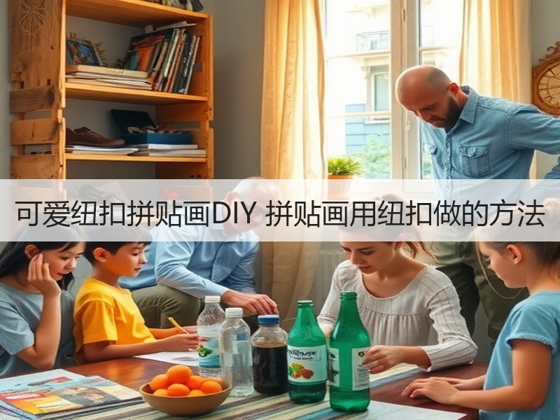 可爱纽扣拼贴画DIY 拼贴画用纽扣做的方法
