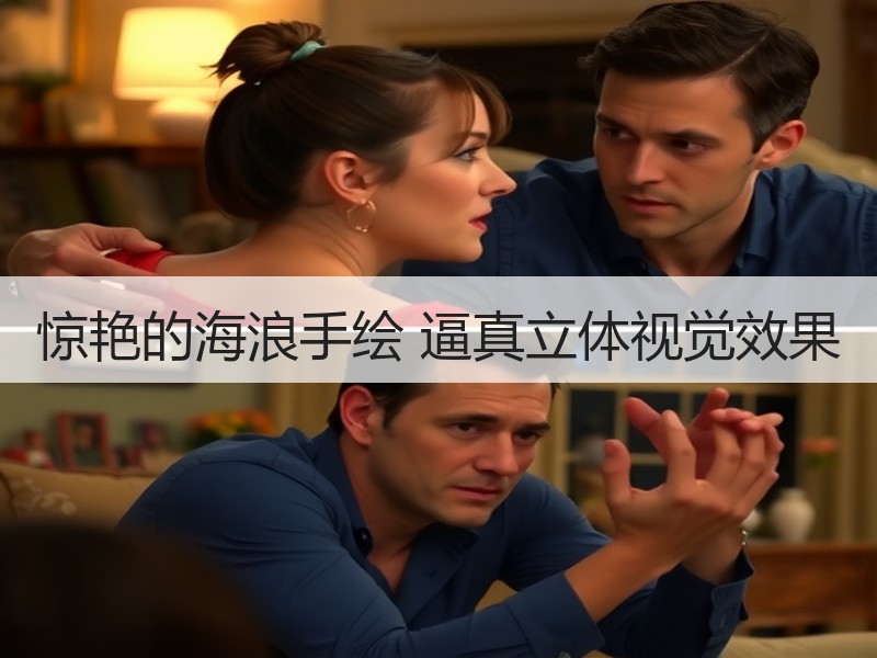 惊艳的海浪手绘 逼真立体视觉效果