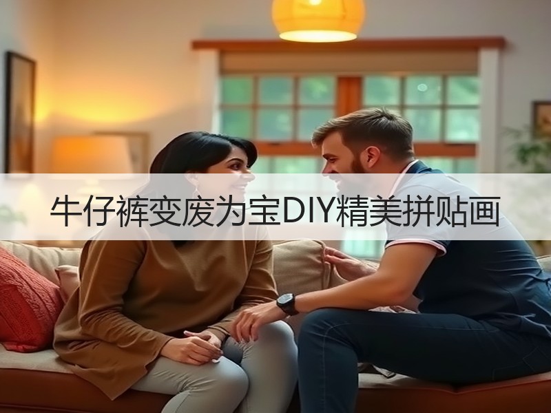 牛仔裤变废为宝DIY精美拼贴画