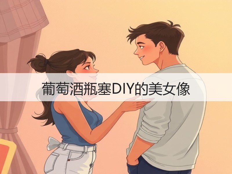 葡萄酒瓶塞DIY的美女像